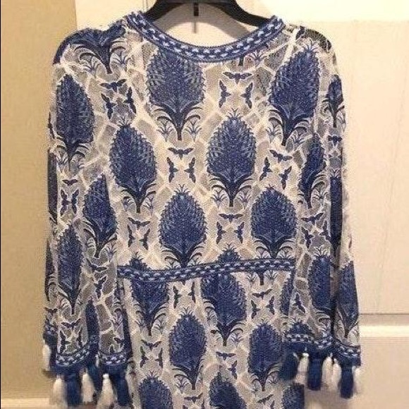 Blue and White Romper - Picture 1 of 4